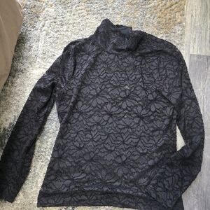 White House Black Market Elegant Black Lace Blouse